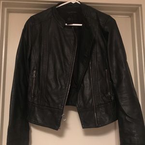 Calvin Klein black leather jacket size Medium